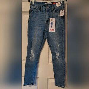 Celebrity Pink High-Rise Distressed Skinny Jeans - Blue Sz 7